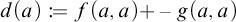 d of a is defined as f of a comma a plus negative g of a comma a.