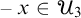 negative x element of upper U 3