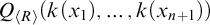 upper Q Subscript left angle bracket upper R right angle bracket Baseline left parenthesis k left parenthesis x 1 right parenthesis comma midline horizontal ellipsis comma k left parenthesis x Subscript n plus 1 Baseline right parenthesis right parenthesis