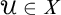 script upper U element of upper X