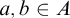a comma b element of upper A