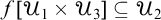 f upper U 1 times upper U 3 subset of or equal to upper U 2
