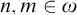 n comma m element of omega