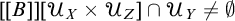 upper B right bracket right bracket upper U Subscript upper X Baseline times upper U Subscript upper Z Baseline intersection upper U Subscript upper Y Baseline not equals backslash emptyset