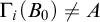 upper Gamma Subscript i Baseline left parenthesis upper B 0 right parenthesis ̸ equals upper A