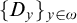 left brace upper D Subscript y Baseline right brace Subscript y element of omega