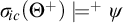 sigma Subscript backslash exclamation mark ic Baseline left parenthesis upper Theta Superscript plus Baseline right parenthesis models Superscript plus Baseline psi