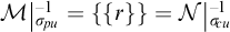 M inverse with subscript sigma p u equals open curly bracket r close curly bracket equals N inverse with subscript alpha r u.