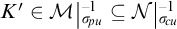 K prime is an element of script M sub sigma p u inverse is a subset of script N sub sigma c u inverse.