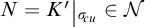 N equals K prime absolute value of sigma sub c u such that sigma sub c u is an element of script N.
