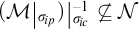 Open parenthesis M given sigma sub i p close parenthesis to the negative one over sigma sub i c is not an element of script N.
