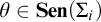 theta element of upper S e n left parenthesis upper Sigma Subscript i Baseline right parenthesis
