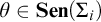theta element of upper S e n left parenthesis upper Sigma Subscript i Baseline right parenthesis