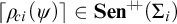 left ceiling rho Subscript backslash exclamation mark ci Baseline left parenthesis psi right parenthesis right ceiling element of upper S e n Superscript plus backslash exclamation mark backslash exclamation mark plus Baseline left parenthesis upper Sigma Subscript i Baseline right parenthesis
