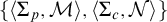StartSet left angle bracket upper Sigma Subscript p Baseline comma script upper M right angle bracket comma left angle bracket upper Sigma Subscript c Baseline comma script upper N right angle bracket EndSet