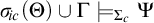sigma Subscript backslash exclamation mark ic Baseline left parenthesis upper Theta right parenthesis union upper Gamma models Subscript upper Sigma Sub Subscript c Baseline upper Psi