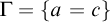 upper Gamma equals left brace a equals c right brace