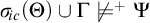 sigma Subscript backslash exclamation mark ic Baseline left parenthesis upper Theta right parenthesis union upper Gamma ̸ models Superscript plus Baseline upper Psi