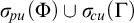 sigma Subscript backslash exclamation mark pu Baseline left parenthesis upper Phi right parenthesis union sigma Subscript backslash exclamation mark cu Baseline left parenthesis upper Gamma right parenthesis
