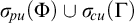 sigma Subscript backslash exclamation mark pu Baseline left parenthesis upper Phi right parenthesis union sigma Subscript backslash exclamation mark cu Baseline left parenthesis upper Gamma right parenthesis