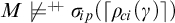 upper M ̸ models Superscript plus backslash exclamation mark backslash exclamation mark plus Baseline sigma Subscript backslash exclamation mark ip Baseline left parenthesis left ceiling rho Subscript backslash exclamation mark ci Baseline left parenthesis gamma right parenthesis right ceiling right parenthesis