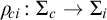 rho Subscript backslash exclamation mark ci Baseline colon upper Sigma Subscript c Baseline right arrow upper Sigma Subscript i Baseline