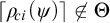 left ceiling rho Subscript backslash exclamation mark ci Baseline left parenthesis psi right parenthesis right ceiling ̸ element of upper Theta