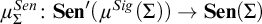 mu Subscript upper Sigma Superscript upper S e n Baseline colon upper S e n prime left parenthesis mu Superscript upper S i g Baseline left parenthesis upper Sigma right parenthesis right parenthesis right arrow upper S e n left parenthesis upper Sigma right parenthesis