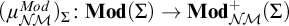 left parenthesis mu Subscript upper N backslash exclamation mark upper M Superscript upper M o d Baseline right parenthesis Subscript upper Sigma Baseline colon upper M o d left parenthesis upper Sigma right parenthesis right arrow upper M o d Subscript upper N backslash exclamation mark upper M Superscript plus Baseline left parenthesis upper Sigma right parenthesis