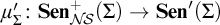 mu prime Subscript upper Sigma Baseline colon upper S e n Subscript upper N backslash exclamation mark upper S Superscript plus Baseline left parenthesis upper Sigma right parenthesis right arrow upper S e n prime left parenthesis upper Sigma right parenthesis