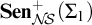 upper S e n Subscript upper N backslash exclamation mark upper S Superscript plus Baseline left parenthesis upper Sigma 1 right parenthesis