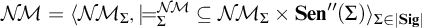 upper N backslash exclamation mark upper M equals left angle bracket upper N backslash exclamation mark upper M Subscript upper Sigma Baseline comma models Subscript upper Sigma Superscript upper N backslash exclamation mark upper M Baseline subset of or equal to upper N backslash exclamation mark upper M Subscript upper Sigma Baseline times upper S e n quotation mark left parenthesis upper Sigma right parenthesis right angle bracket Subscript upper Sigma element of StartAbsoluteValue upper S i g EndAbsoluteValue