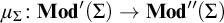 mu Subscript upper Sigma Baseline colon upper M o d prime left parenthesis upper Sigma right parenthesis right arrow upper M o d quotation mark left parenthesis upper Sigma right parenthesis