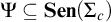 upper Psi subset of or equal to upper S e n left parenthesis upper Sigma Subscript c Baseline right parenthesis