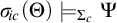 sigma Subscript backslash exclamation mark ic Baseline left parenthesis upper Theta right parenthesis models Subscript upper Sigma Sub Subscript c Baseline upper Psi