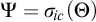 upper Psi equals sigma Subscript backslash exclamation mark ic Baseline left parenthesis upper Theta right parenthesis
