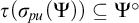 tau left parenthesis sigma Subscript backslash exclamation mark pu Baseline left parenthesis upper Psi right parenthesis right parenthesis subset of or equal to upper Psi Superscript ring