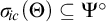 sigma Subscript backslash exclamation mark ic Baseline left parenthesis upper Theta right parenthesis subset of or equal to upper Psi Superscript ring