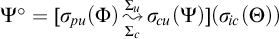 upper Psi Superscript ring Baseline equals sigma Subscript backslash exclamation mark pu Baseline left parenthesis upper Phi right parenthesis backslash stackrel upper Sigma Subscript c Baseline right bracket upper Sigma Subscript u Baseline wave arrow pointing directly right sigma Subscript backslash exclamation mark cu Baseline left parenthesis upper Psi right parenthesis left parenthesis sigma Subscript backslash exclamation mark ic Baseline left parenthesis upper Theta right parenthesis right parenthesis