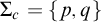 upper Sigma Subscript c Baseline equals StartSet p comma q EndSet