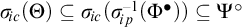 sigma Subscript backslash exclamation mark ic Baseline left parenthesis upper Theta right parenthesis subset of or equal to sigma Subscript backslash exclamation mark ic Baseline left parenthesis sigma Subscript backslash exclamation mark ip Superscript negative 1 Baseline left parenthesis upper Phi Superscript bullet Baseline right parenthesis right parenthesis subset of or equal to upper Psi Superscript ring