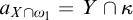 a Subscript upper X intersection omega 1 Baseline equals upper Y intersection kappa