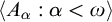 left angle bracket upper A Subscript alpha Baseline colon alpha less than omega right angle bracket