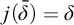 j left parenthesis delta overbar right parenthesis equals delta
