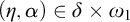 left parenthesis eta comma alpha right parenthesis element of delta times omega 1