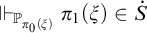 forces Subscript upper P Sub Subscript pi 0 left parenthesis xi right parenthesis Baseline pi 1 left parenthesis xi right parenthesis element of ̇ upper S