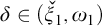 delta element of left parenthesis ̌ xi 1 comma omega 1 right parenthesis