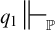 q sub 1 double vertical bar turnstile script P