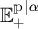 Script capital E sub plus super p vertical bar alpha.
