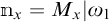 n sub x equals M sub x evaluated at omega sub 1.